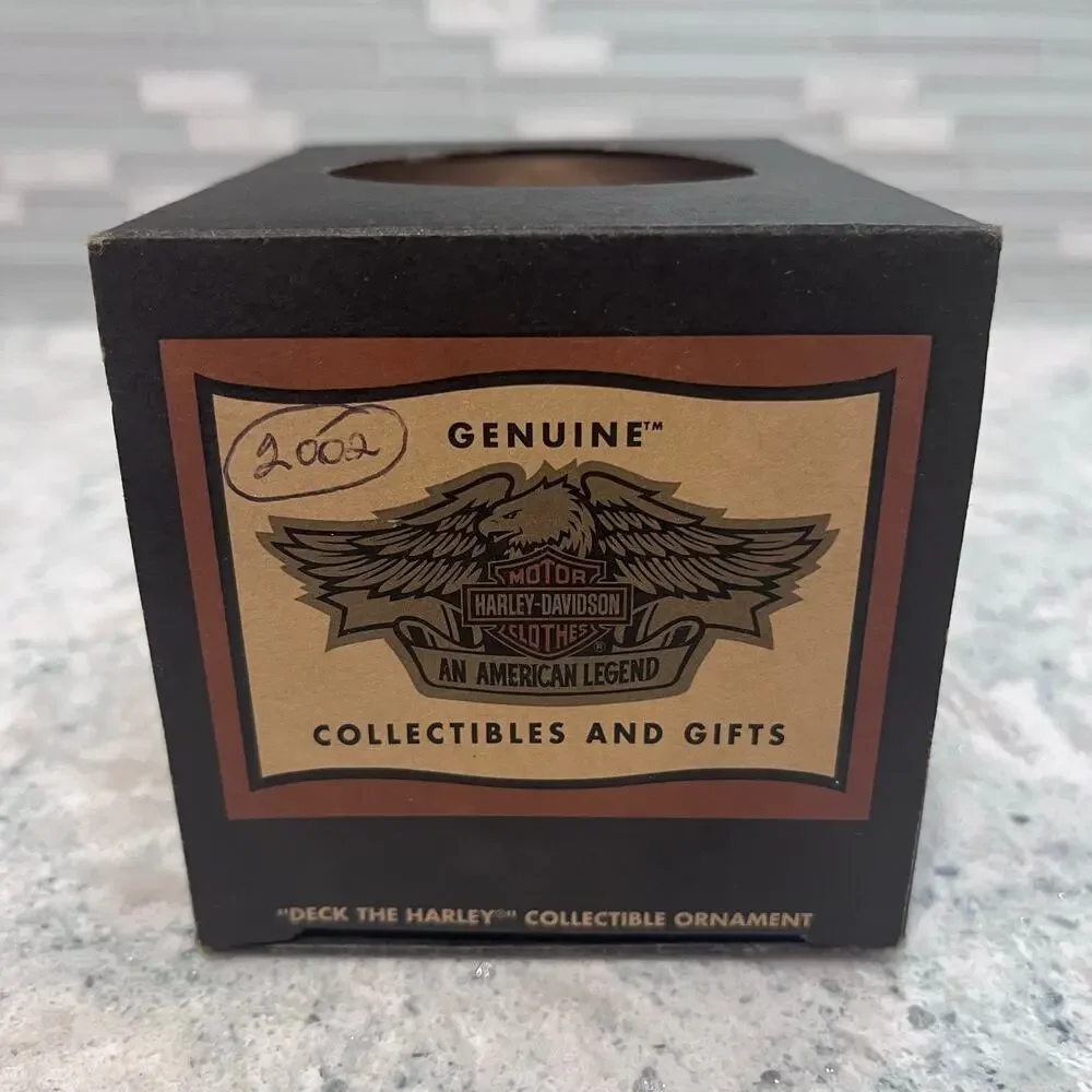 2002 Harley-Davidson Series 4 Deck Harley Christmas Glass Set Ball Ornament